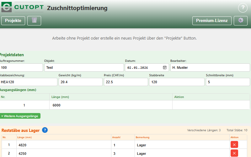 Reststückverwaltung