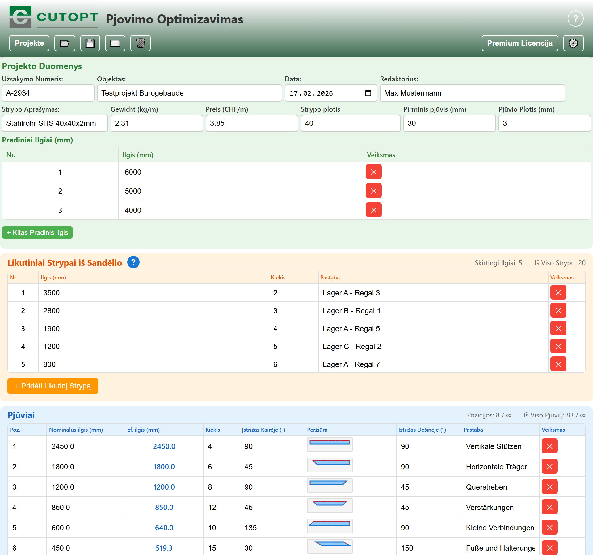 CUTOPT Application Screenshot